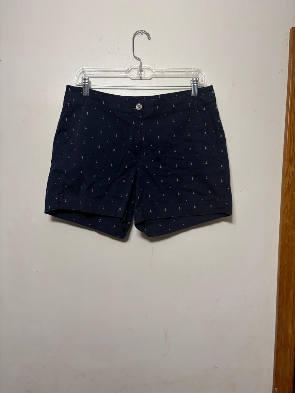 Nautica Navy Anchor-Print Flat Front Shorts